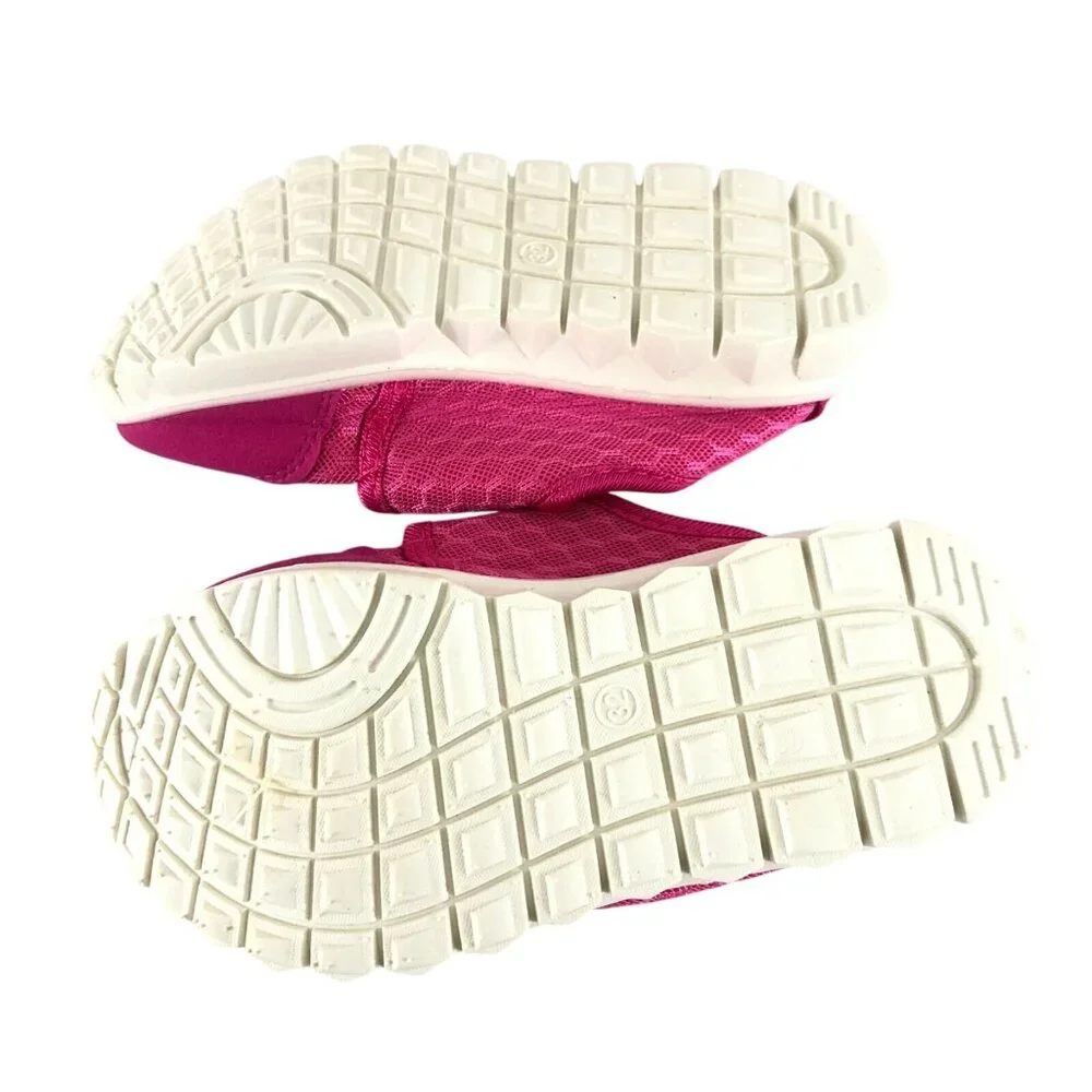 Fantiny Girls Water Shoes Slip On Hook & Loop Fabric Mesh Pink Size 32 US 1